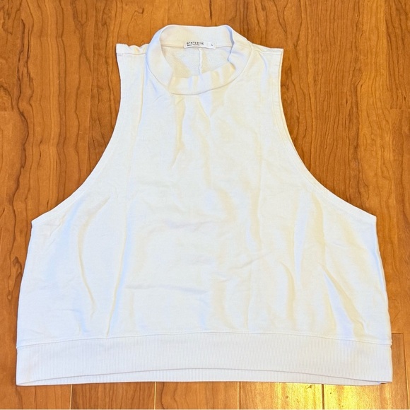 STATESIDE High Neck Tank Top Large Arm Hole White Size Large - Picture 1 of 3